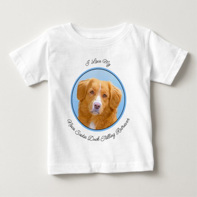 Nova Scotia Duck Tolling Retriever Dog Painting Baby T-Shirt (Front)