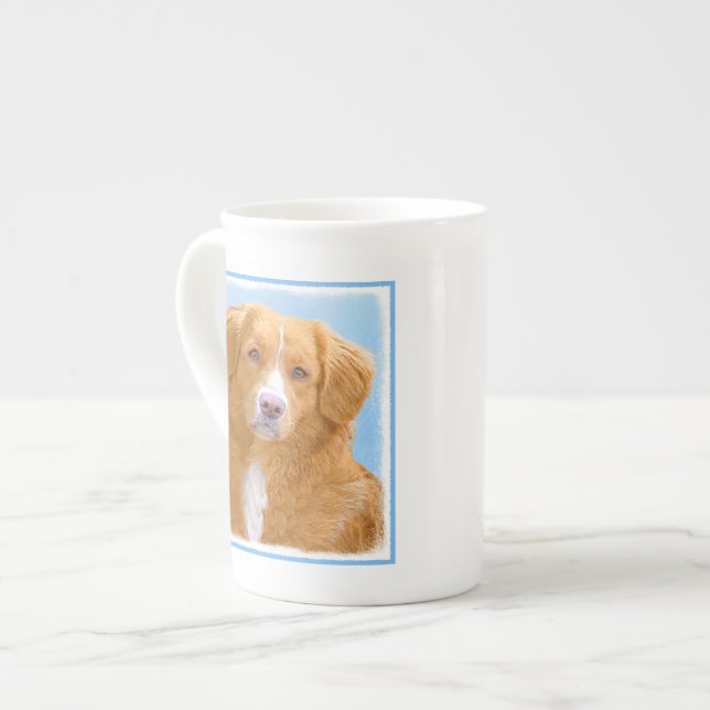 Nova Scotia Duck Tolling Retriever Dog Painting Bone China Mug (Front Left)