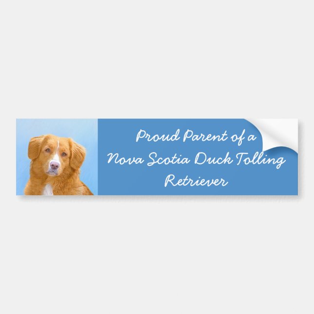 Nova Scotia Duck Tolling Retriever Dog Painting Bumper Sticker (Front)