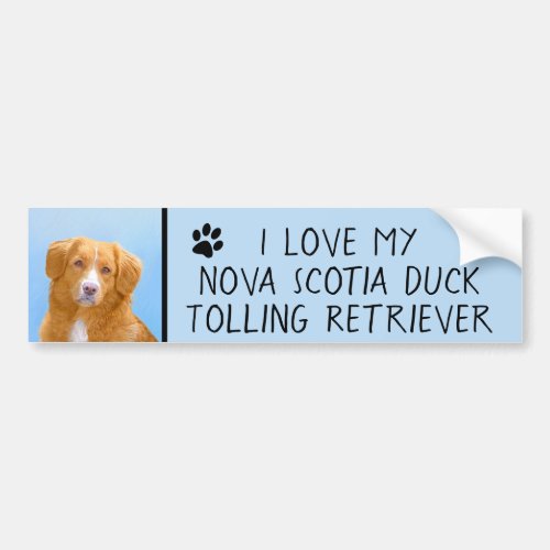 Nova Scotia Duck Tolling Retriever Dog Painting Bumper Sticker