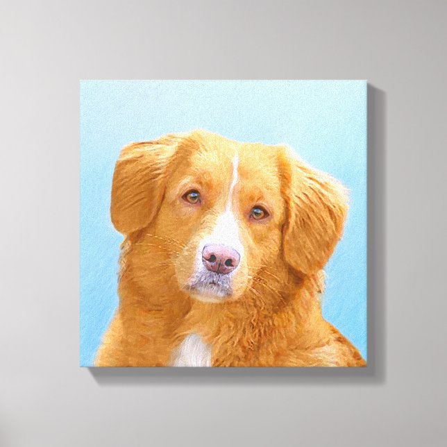Nova Scotia Duck Tolling Retriever Dog Painting Canvas Print (Front)