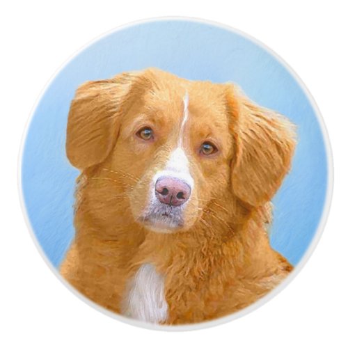 Nova Scotia Duck Tolling Retriever Dog Painting Ceramic Knob