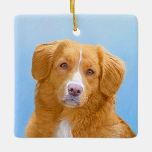 Nova Scotia Duck Tolling Retriever Dog Painting Ceramic Ornament