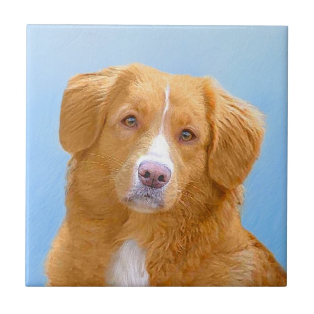 Nova Scotia Duck Tolling Retriever Dog Painting Ceramic Tile (Front)