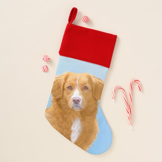 Nova Scotia Duck Tolling Retriever Dog Painting Christmas Stocking (Front)