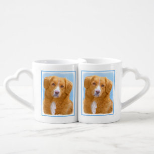 Nova Scotia Duck Tolling Retriever Dog Painting Coffee Mug Set