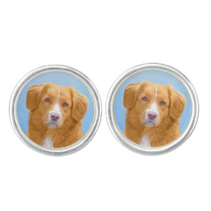 Nova Scotia Duck Tolling Retriever Dog Painting Cufflinks