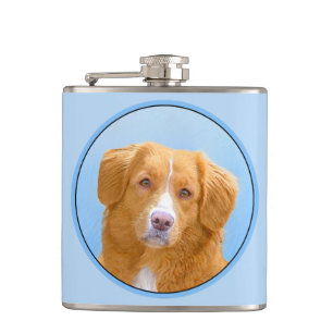 Nova Scotia Duck Tolling Retriever Dog Painting Flask