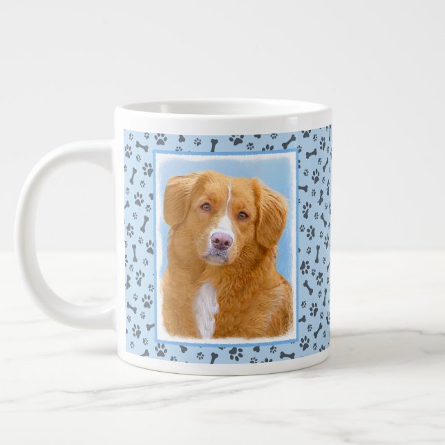 Nova Scotia Duck Tolling Retriever Dog Painting Giant Coffee Mug (Left)