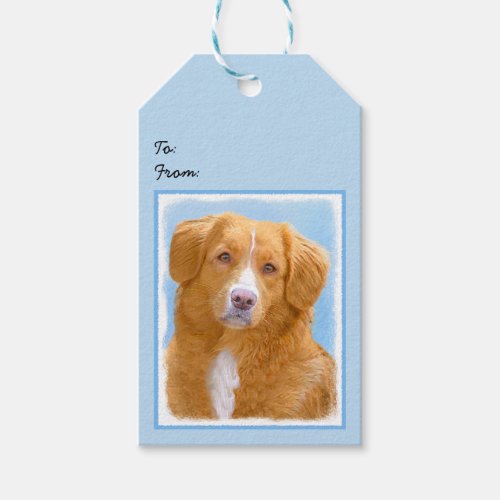 Nova Scotia Duck Tolling Retriever Dog Painting Gift Tags