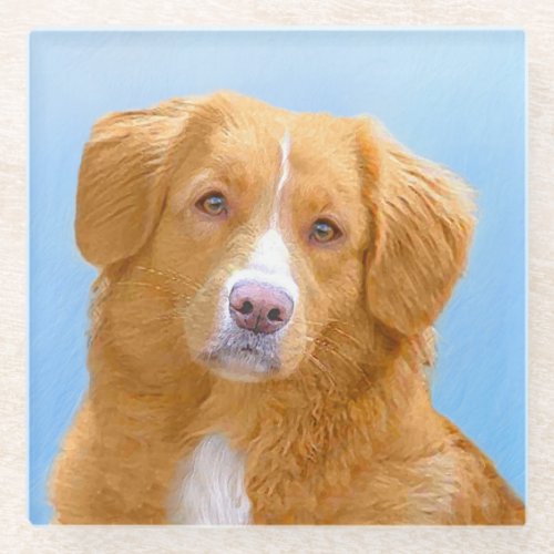 Nova Scotia Duck Tolling Retriever Dog Painting Glass Coaster