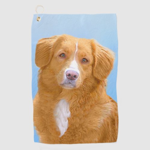 Nova Scotia Duck Tolling Retriever Dog Painting Golf Towel