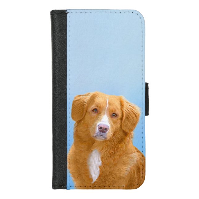 Nova Scotia Duck Tolling Retriever Dog Painting iPhone Wallet Case (Front)