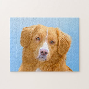 Nova Scotia Duck Tolling Retriever Dog Painting Jigsaw Puzzle