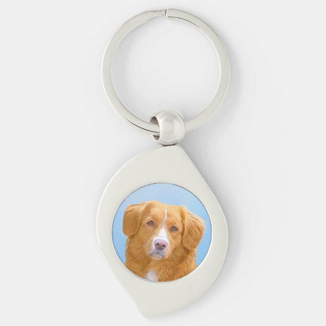 Nova Scotia Duck Tolling Retriever Dog Painting Keychain (Front)