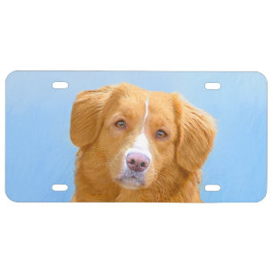 Nova Scotia Duck Tolling Retriever Dog Painting License Plate
