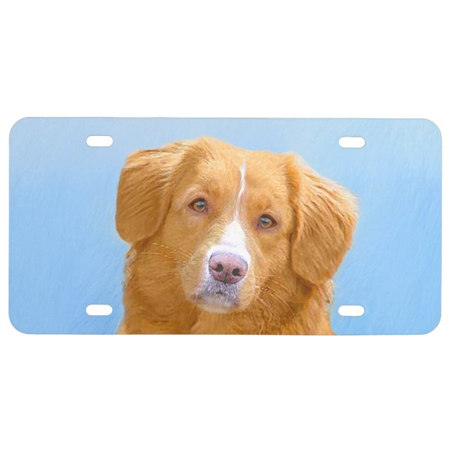 Nova Scotia Duck Tolling Retriever Dog Painting License Plate (Front)