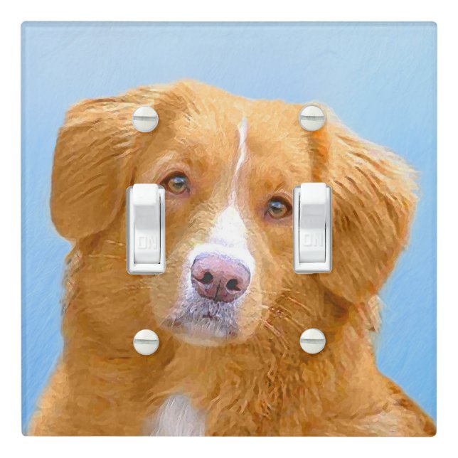 Nova Scotia Duck Tolling Retriever Dog Painting Light Switch Cover (In Situ)