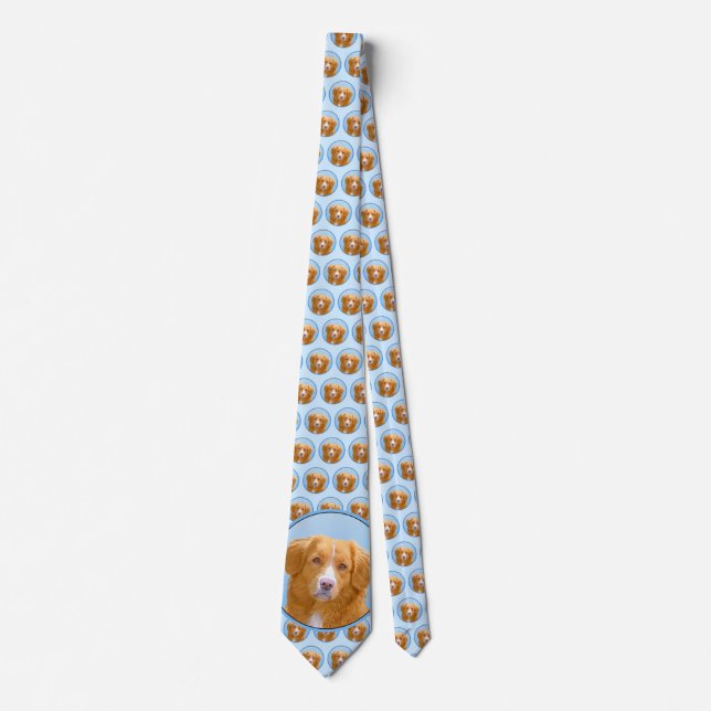 Nova Scotia Duck Tolling Retriever Dog Painting Neck Tie (Front)
