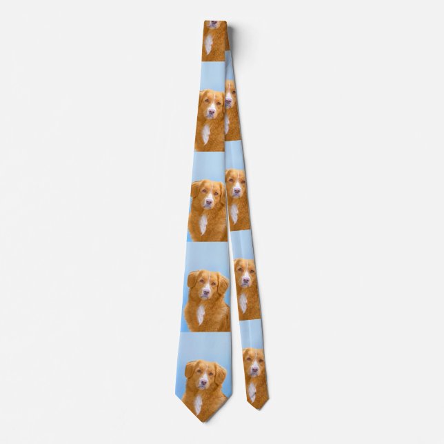 Nova Scotia Duck Tolling Retriever Dog Painting Neck Tie (Front)