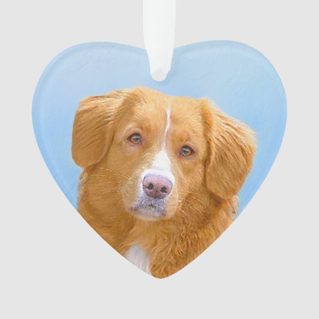 Nova Scotia Duck Tolling Retriever Dog Painting Ornament (Front)