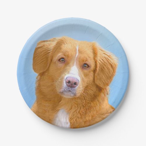 Nova Scotia Duck Tolling Retriever Dog Painting Paper Plates