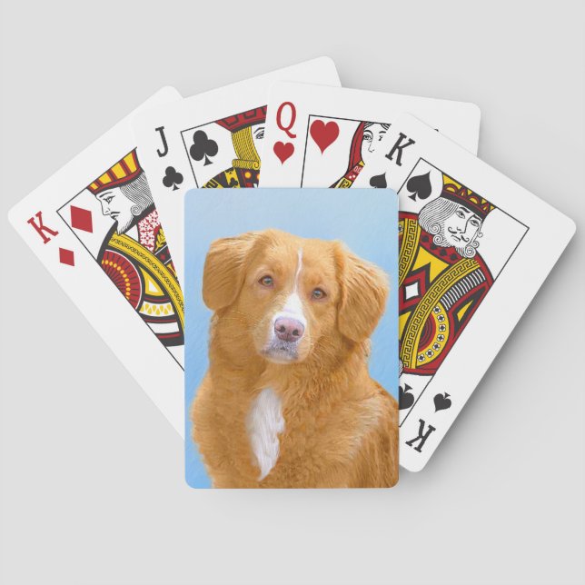 Nova Scotia Duck Tolling Retriever Dog Painting Poker Cards (Back)