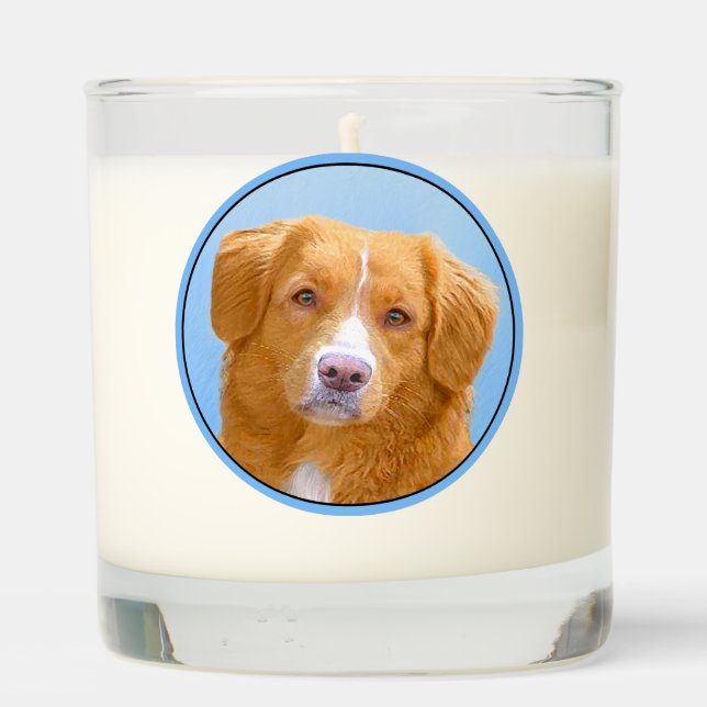Nova Scotia Duck Tolling Retriever Dog Painting Scented Candle (Back)