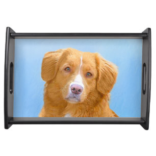 Nova Scotia Duck Tolling Retriever Dog Painting Serving Tray
