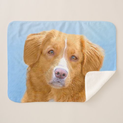 Nova Scotia Duck Tolling Retriever Dog Painting Sherpa Blanket