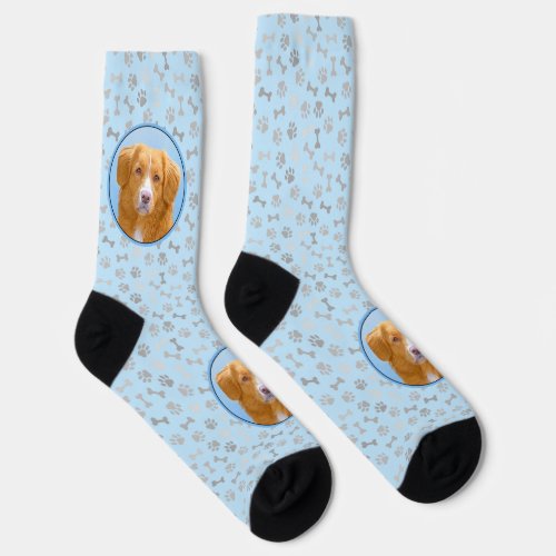 Nova Scotia Duck Tolling Retriever Dog Painting Socks