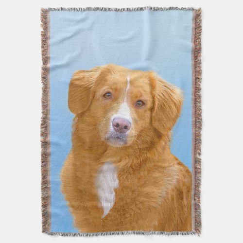 Nova Scotia Duck Tolling Retriever Dog Painting Throw Blanket