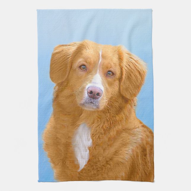 Nova Scotia Duck Tolling Retriever Dog Painting Towel (Vertical)