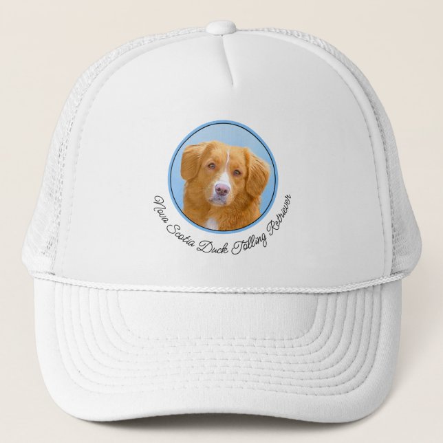 Nova Scotia Duck Tolling Retriever Dog Painting Trucker Hat (Front)