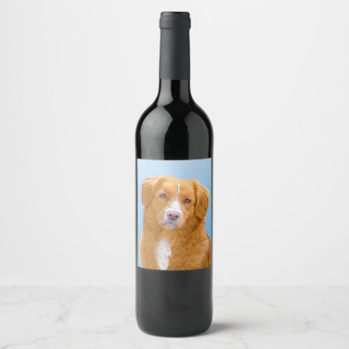 Nova Scotia Duck Tolling Retriever Dog Painting Wine Label