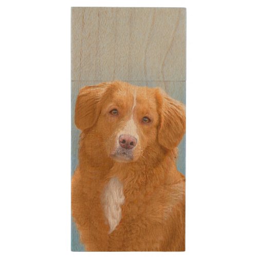 Nova Scotia Duck Tolling Retriever Dog Painting Wood Flash Drive