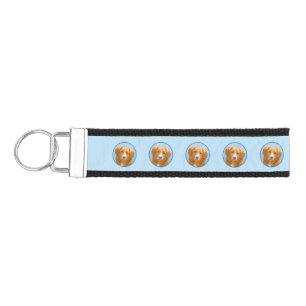 Nova Scotia Duck Tolling Retriever Dog Painting Wrist Keychain