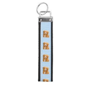Nova Scotia Duck Tolling Retriever Dog Painting Wrist Keychain