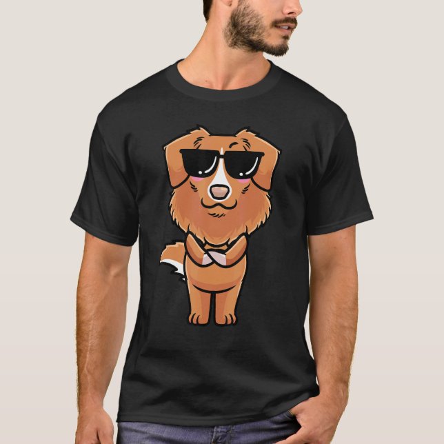 Nova Scotia Duck Tolling Retriever Dog With Sungla T-Shirt (Front)