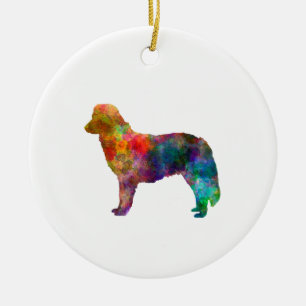 Nova Scotia Duck Tolling Retriever in watercolor.p Ceramic Ornament