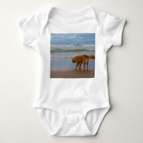 Nova Scotia Duck Tolling Retriever Ocean Cautious Baby Bodysuit