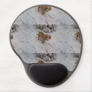 Nova_Scotia_Duck-Tolling_Retriever pup in snow Gel Mouse Pad