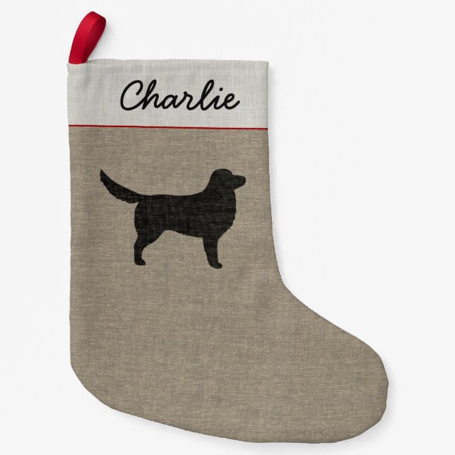 Nova Scotia Duck Tolling Retriever Silhouette Small Christmas Stocking (Front)