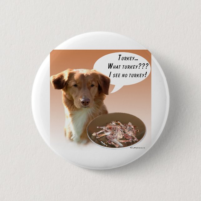 Nova Scotia Duck Tolling Retriever Turkey Pinback Button (Front)