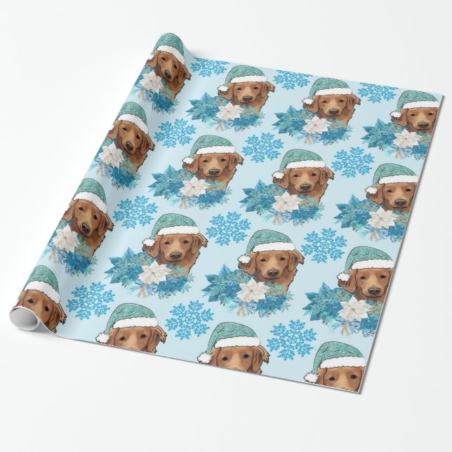 nova scotia duck tolling retriever wrapping paper (Unrolled)
