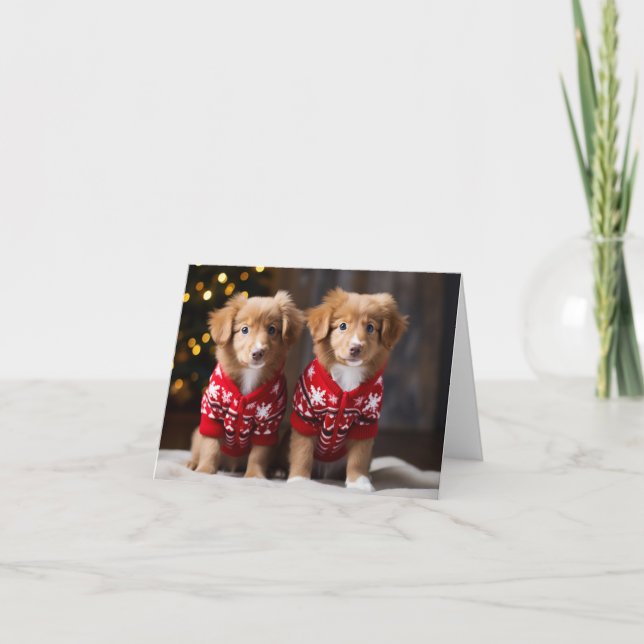 Nova Scotia Ducktolling Retrievers Christmas Card (Front)