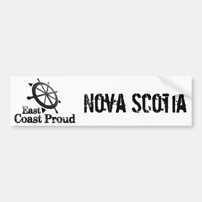 Nova Scotia East Coast Nautical Bumper Sticker (Front)