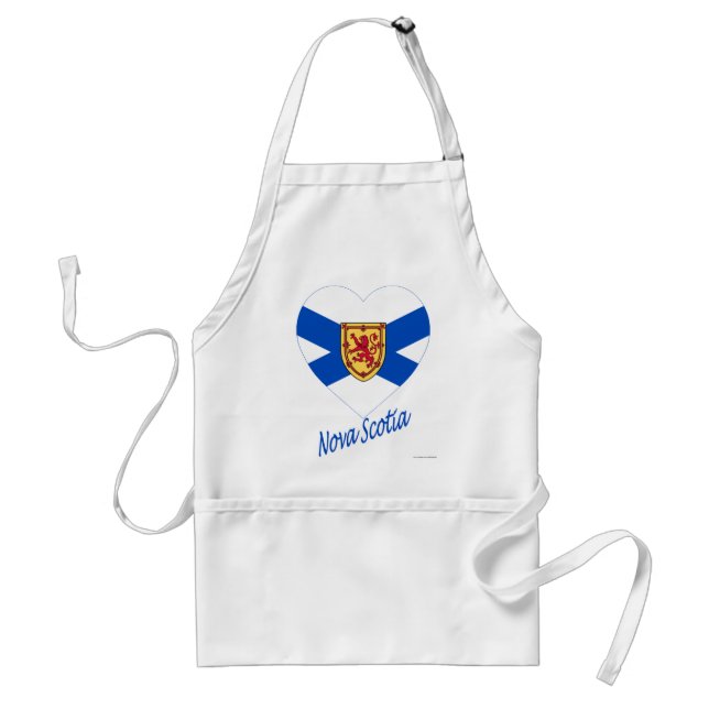 Nova Scotia Flag Heart with Name Adult Apron (Front)