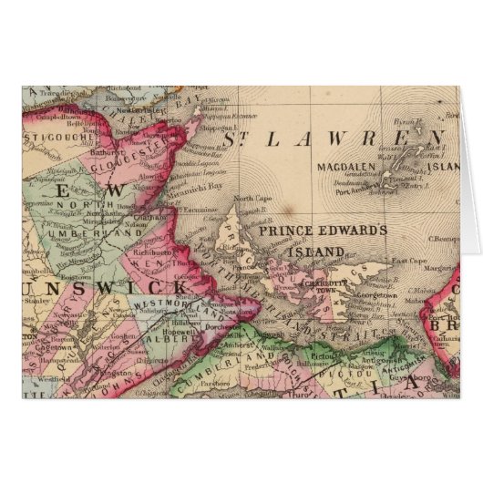 Nova Scotia, New Brunswick, Map by Mitchell Cards (Front Horizontal)