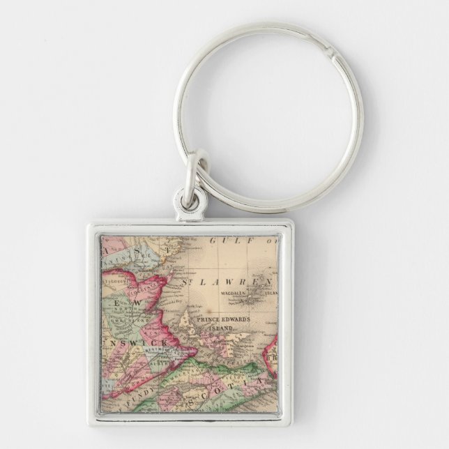 Nova Scotia, New Brunswick, Map by Mitchell Keychain (Front)